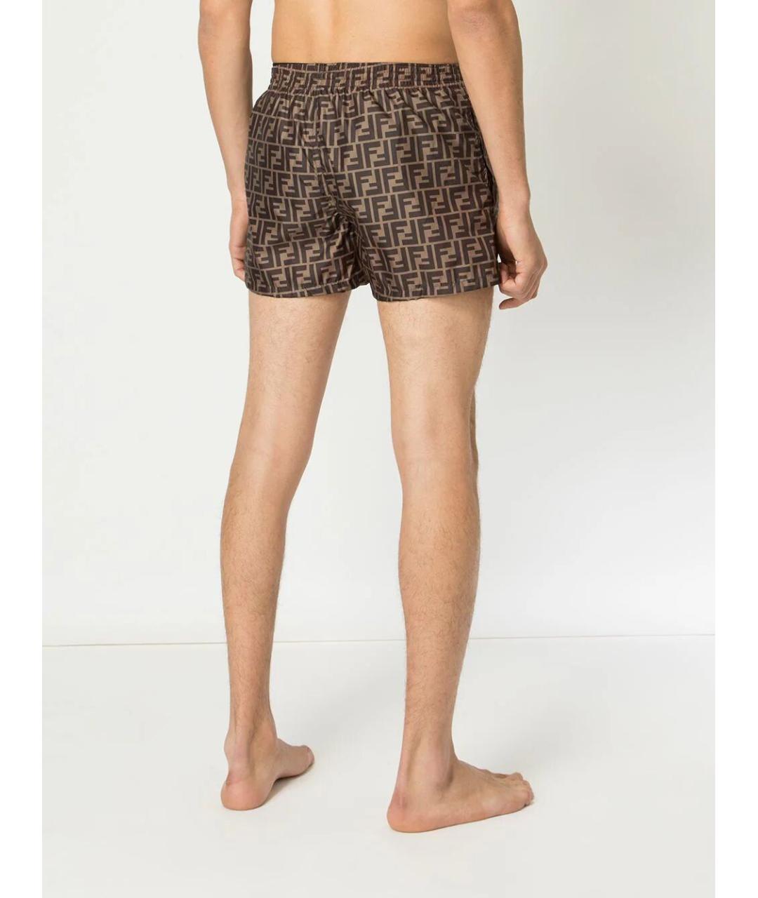 FENDI Коричневые полиэстеровые плавки, фото 3