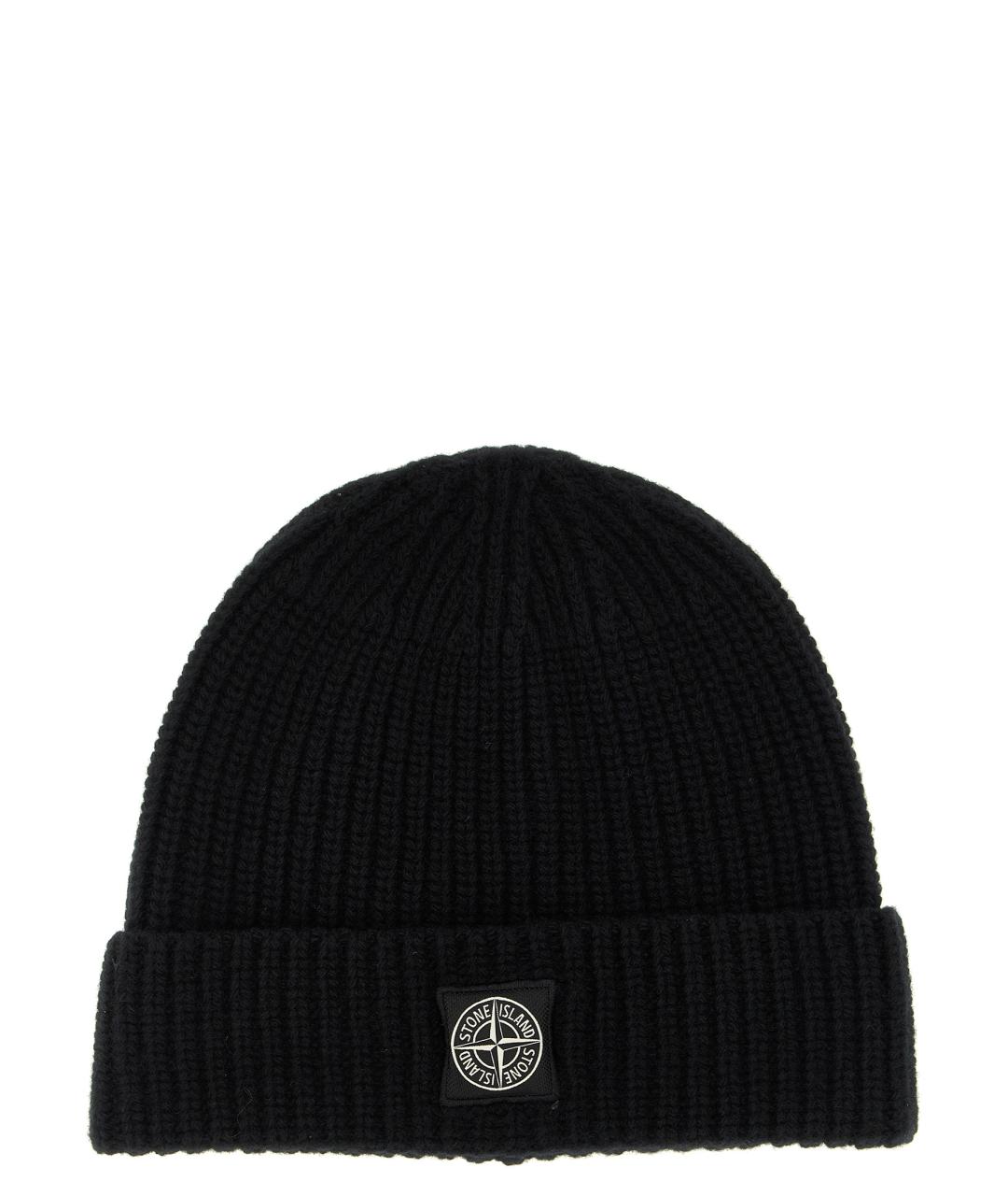 STONE ISLAND Черная шерстяная шапка, фото 1
