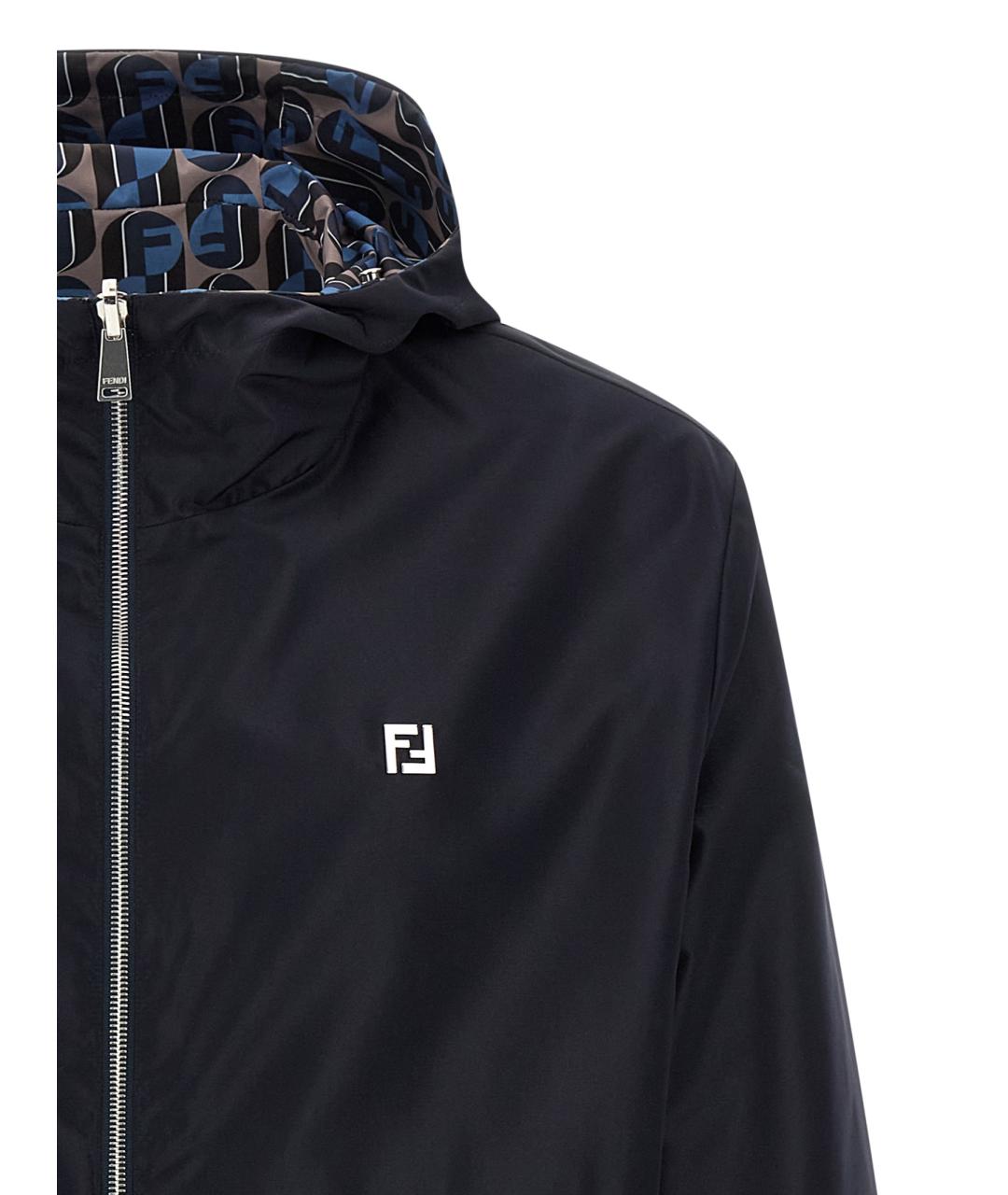 FENDI Темно-синяя полиэстеровая куртка, фото 4