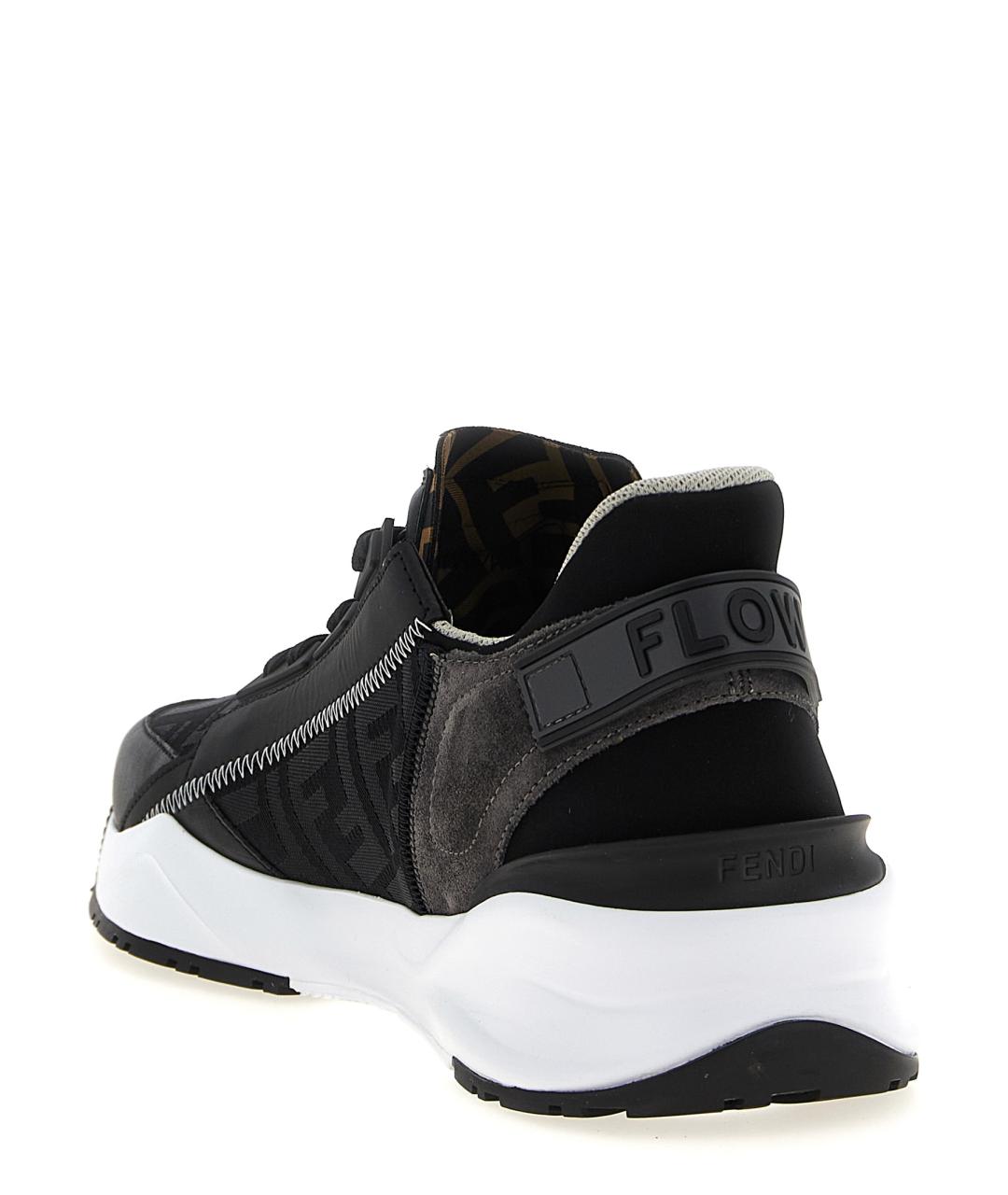 FENDI Черные низкие кроссовки / кеды, фото 4