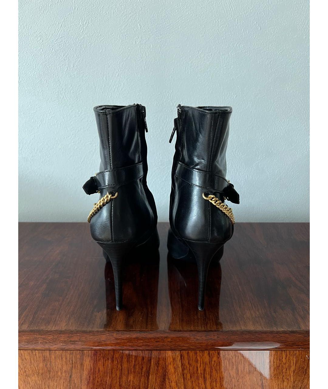 RALPH LAUREN Черные кожаные ботильоны, фото 4