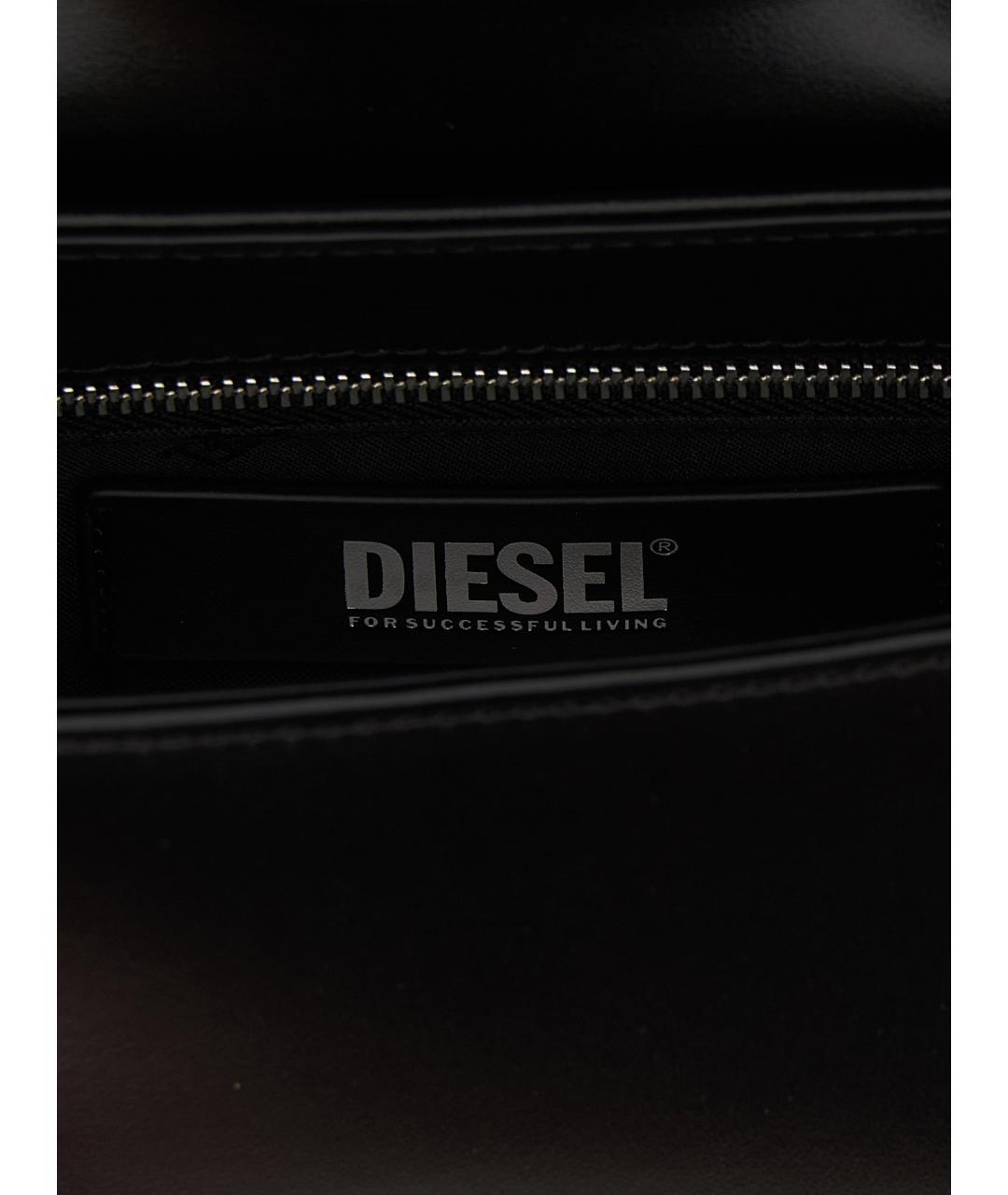 DIESEL Черная кожаная сумка через плечо, фото 4