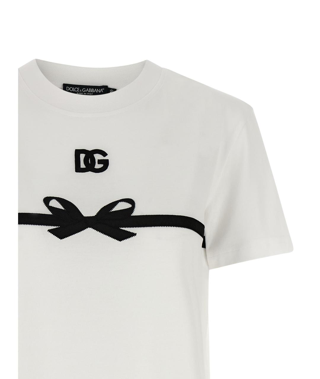 DOLCE&GABBANA Белая хлопковая футболка, фото 3