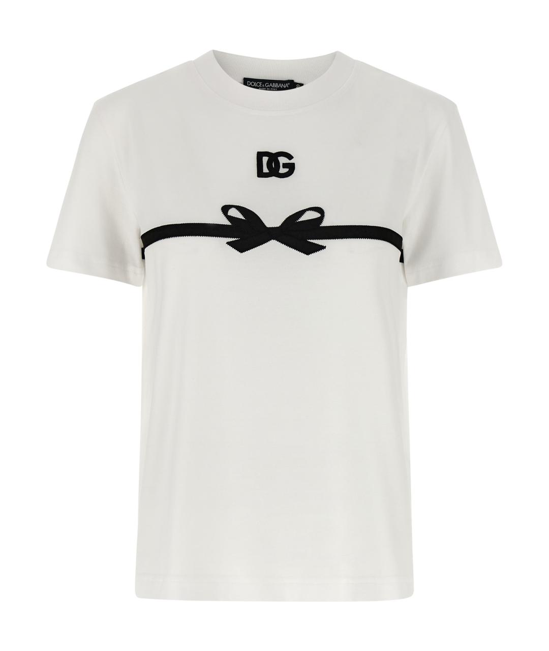 DOLCE&GABBANA Белая хлопковая футболка, фото 1
