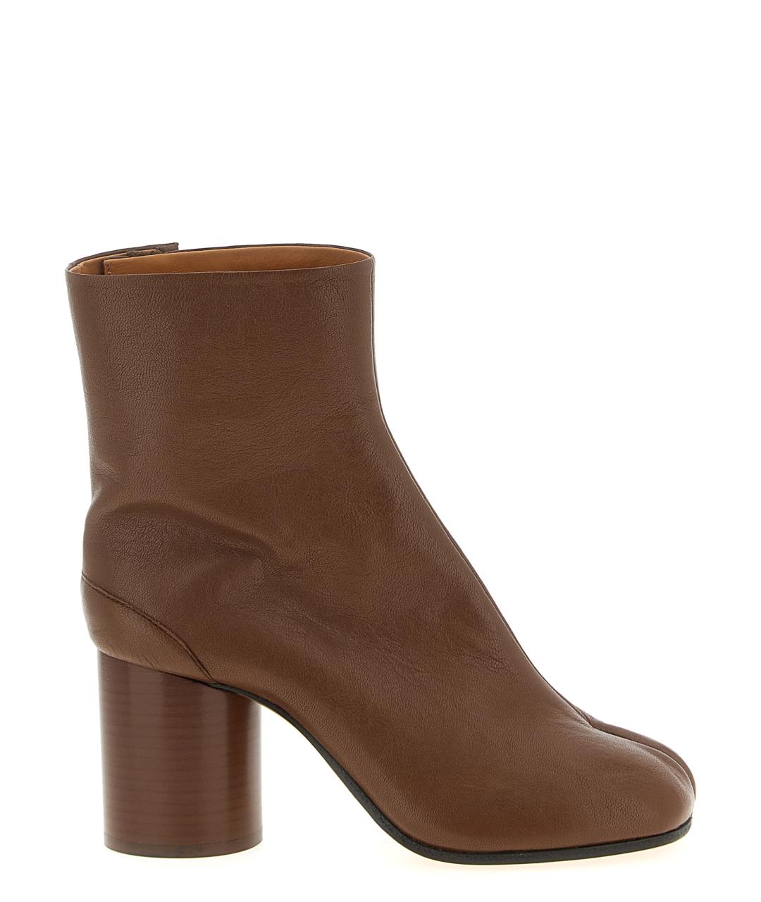 MAISON MARGIELA Коричневые кожаные ботильоны, фото 1