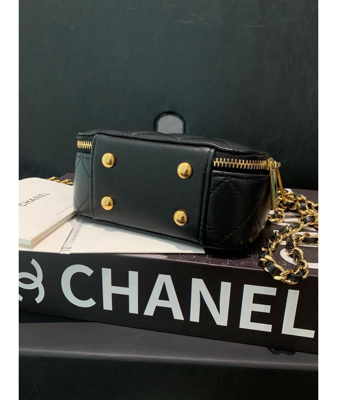 CHANEL Черная кожаная сумка тоут, фото 5