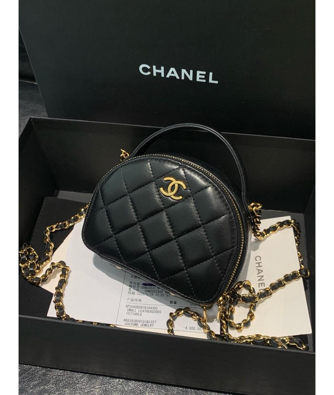 CHANEL Черная кожаная сумка тоут, фото 4