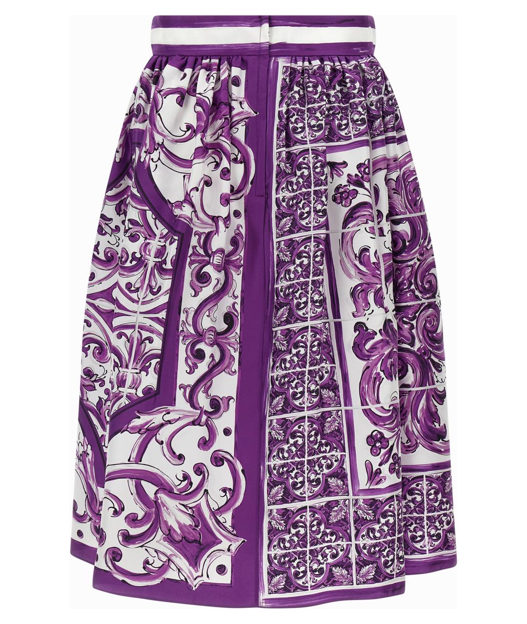 DOLCE&GABBANA Мульти шелковая юбка миди, фото 2