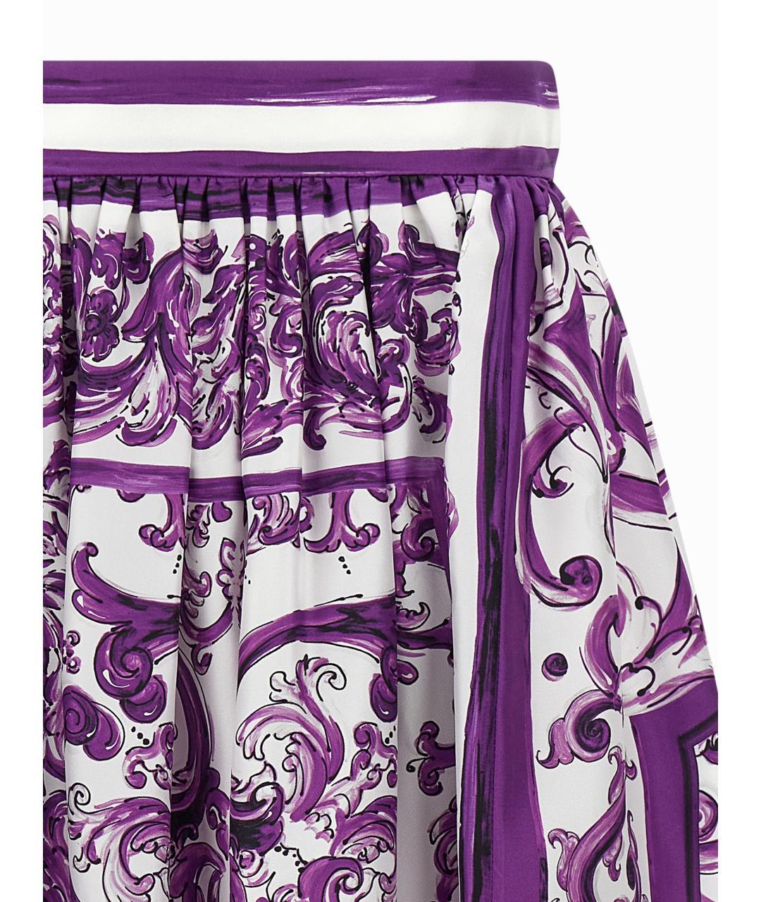DOLCE&GABBANA Мульти шелковая юбка миди, фото 3
