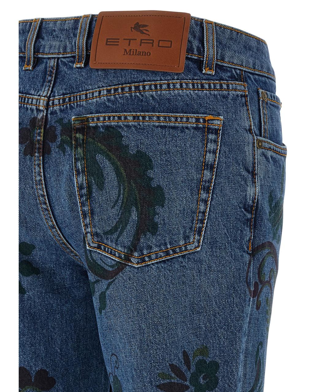 ETRO Синие хлопковые прямые джинсы, фото 4
