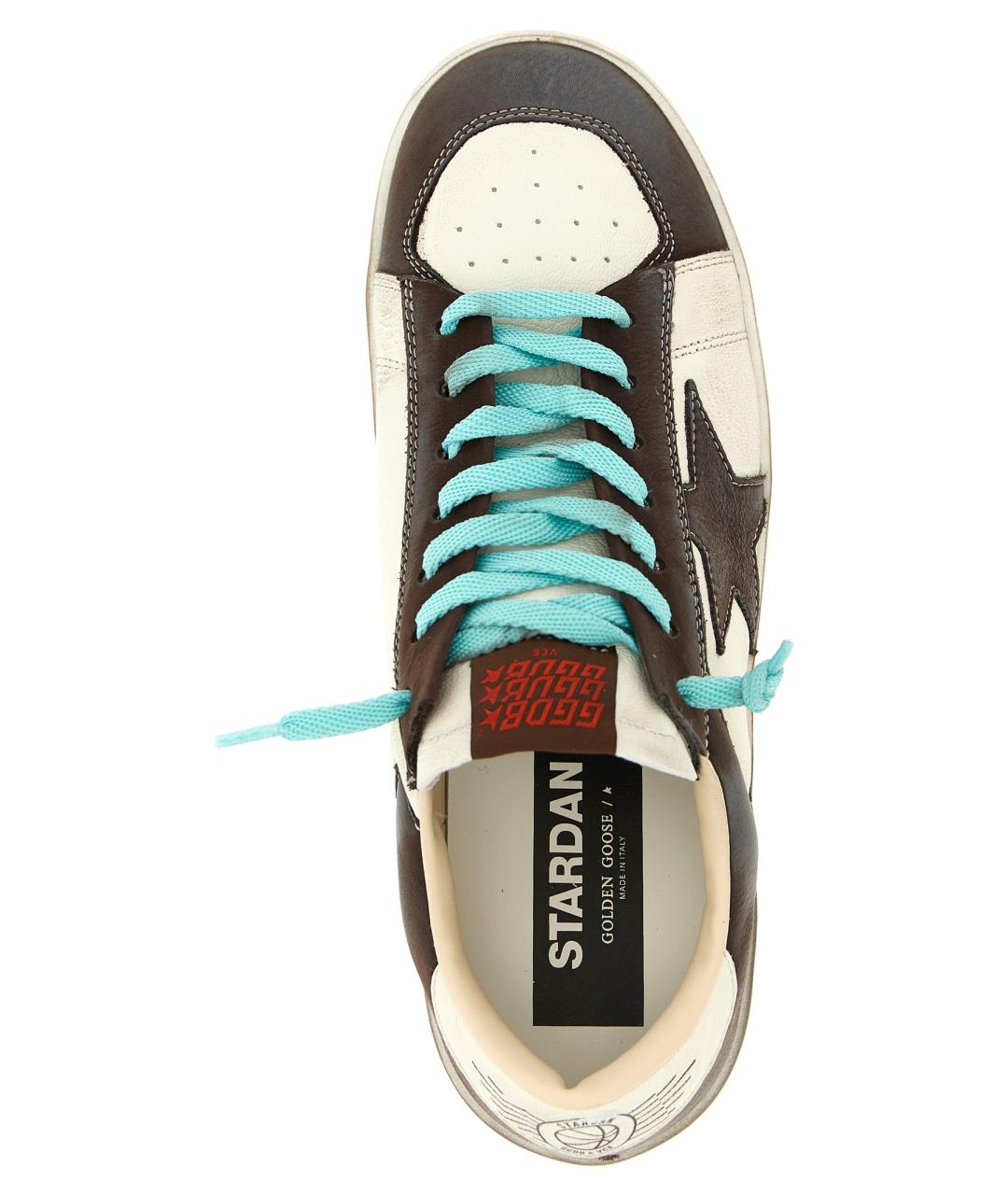 GOLDEN GOOSE DELUXE BRAND Коричневые кожаные низкие кроссовки / кеды, фото 4