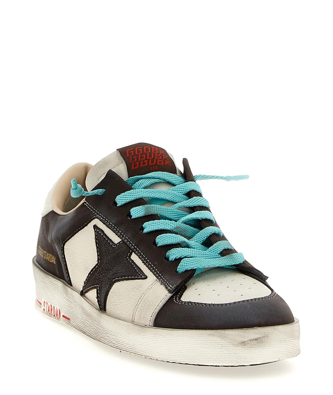 GOLDEN GOOSE DELUXE BRAND Коричневые кожаные низкие кроссовки / кеды, фото 2