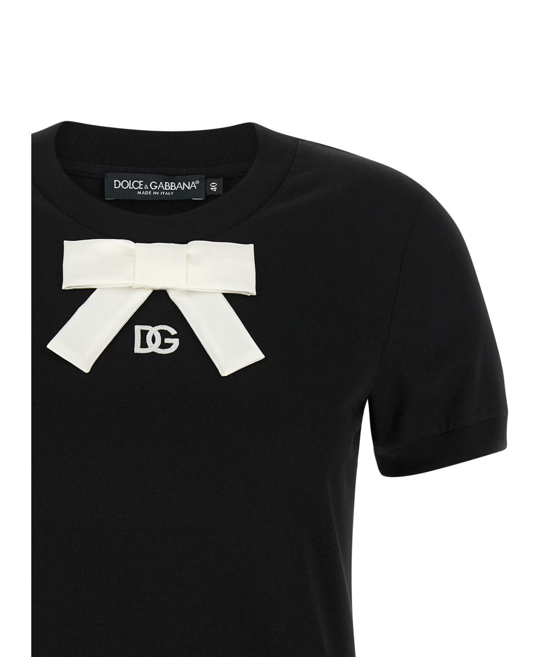 DOLCE&GABBANA Черная хлопковая футболка, фото 3