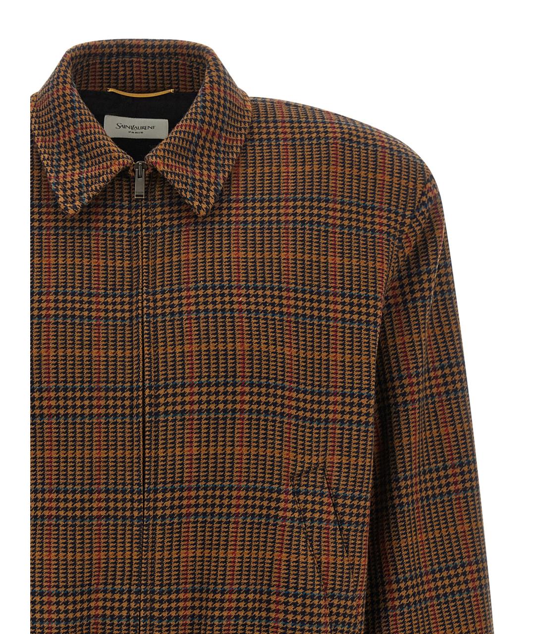 SAINT LAURENT Коричневая шерстяная куртка, фото 3