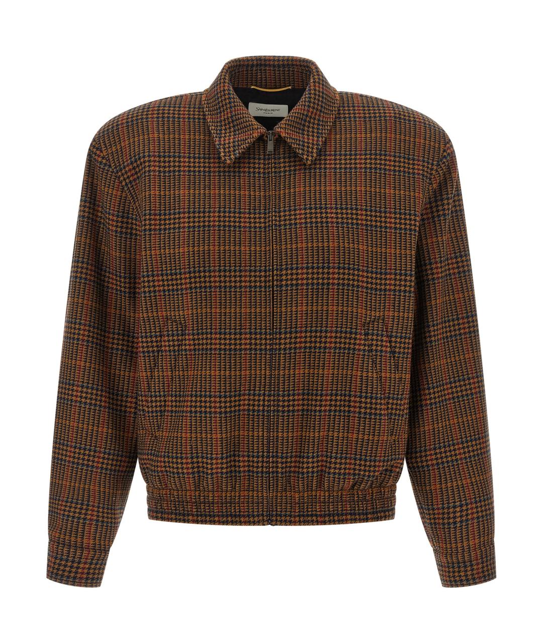 SAINT LAURENT Коричневая шерстяная куртка, фото 1