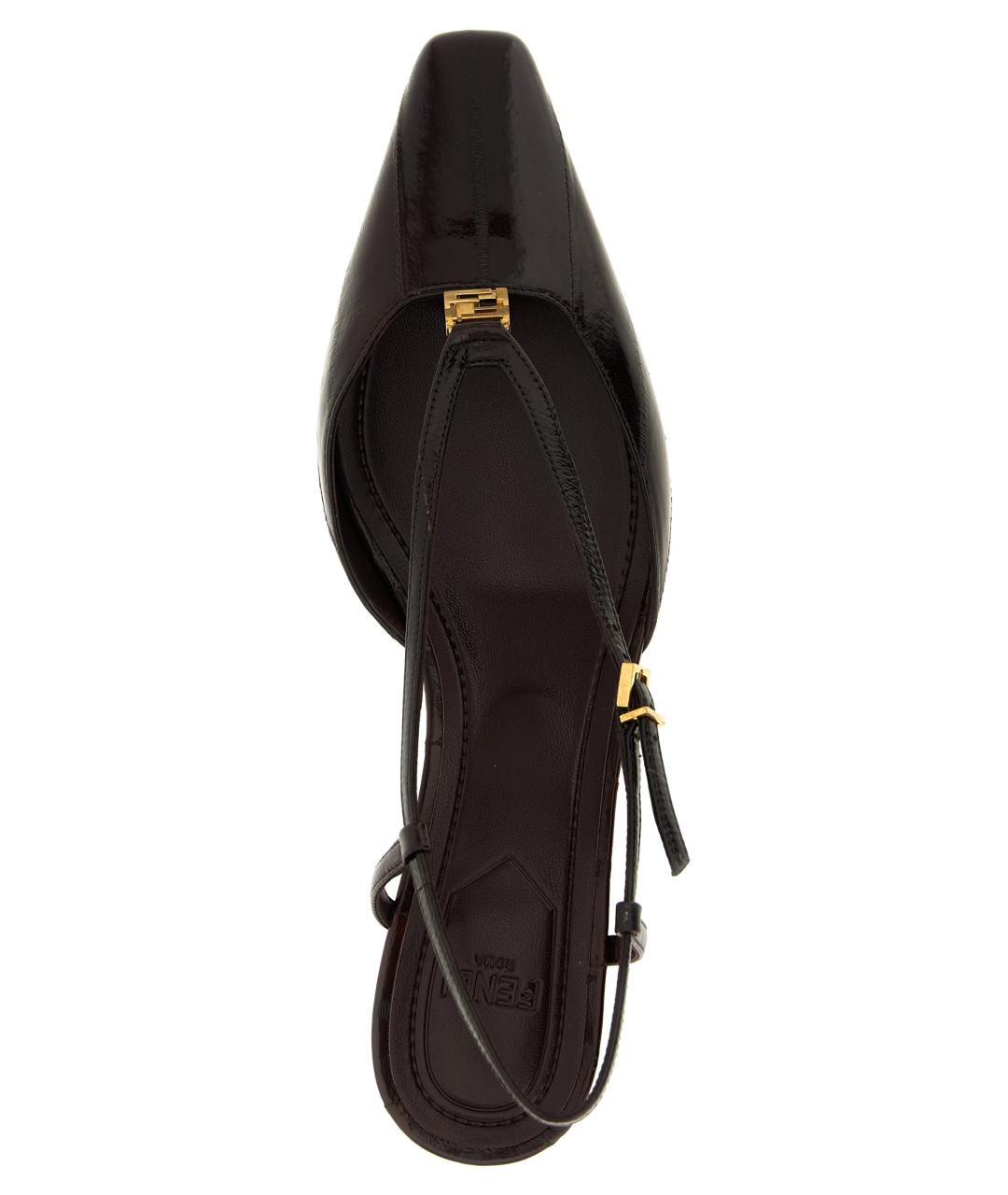 FENDI Коричневые кожаные туфли, фото 4
