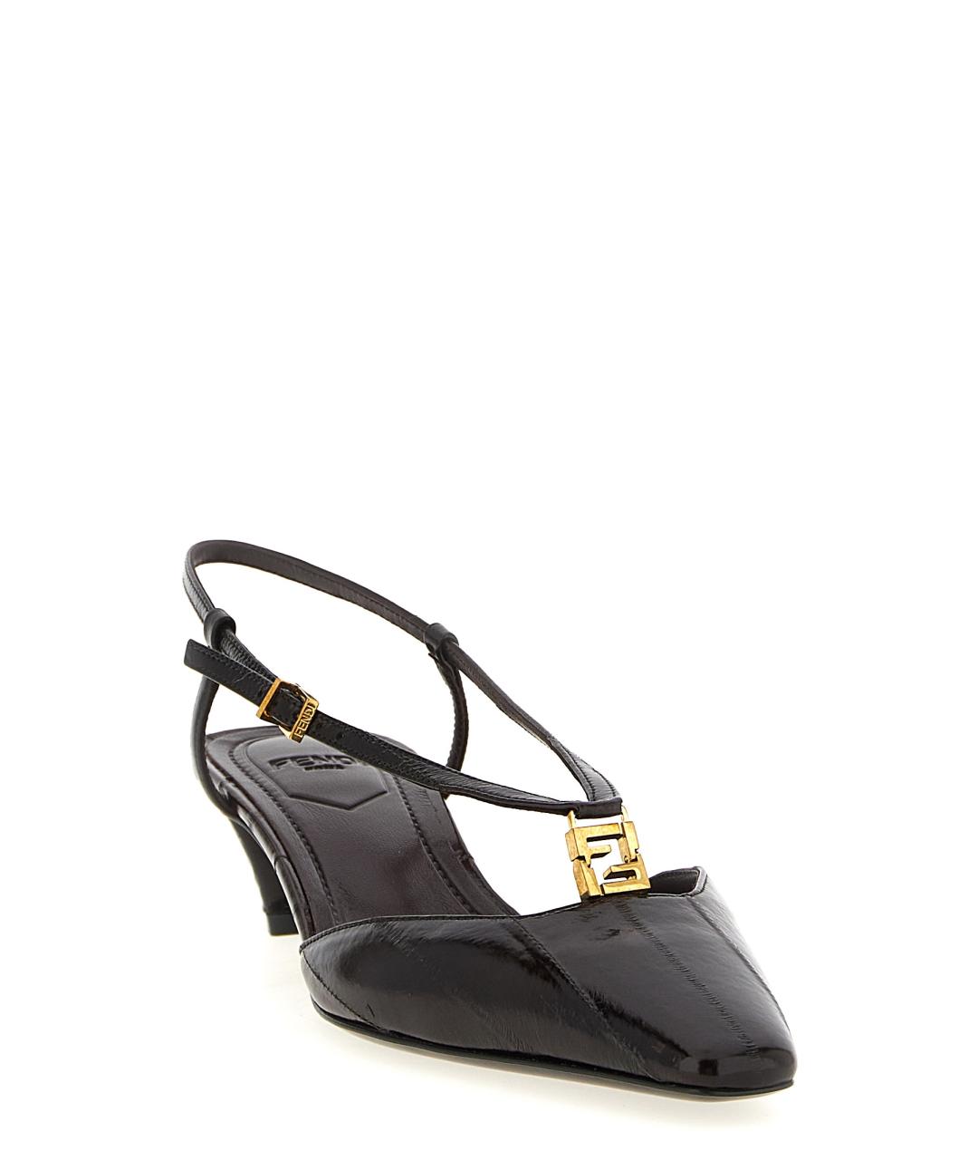 FENDI Коричневые кожаные туфли, фото 2