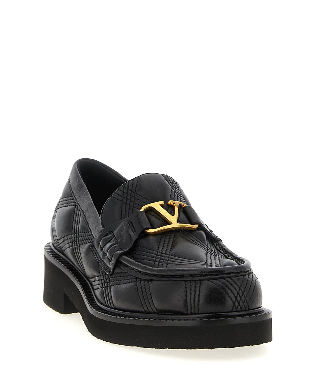 VALENTINO Черные кожаные лоферы, фото 2