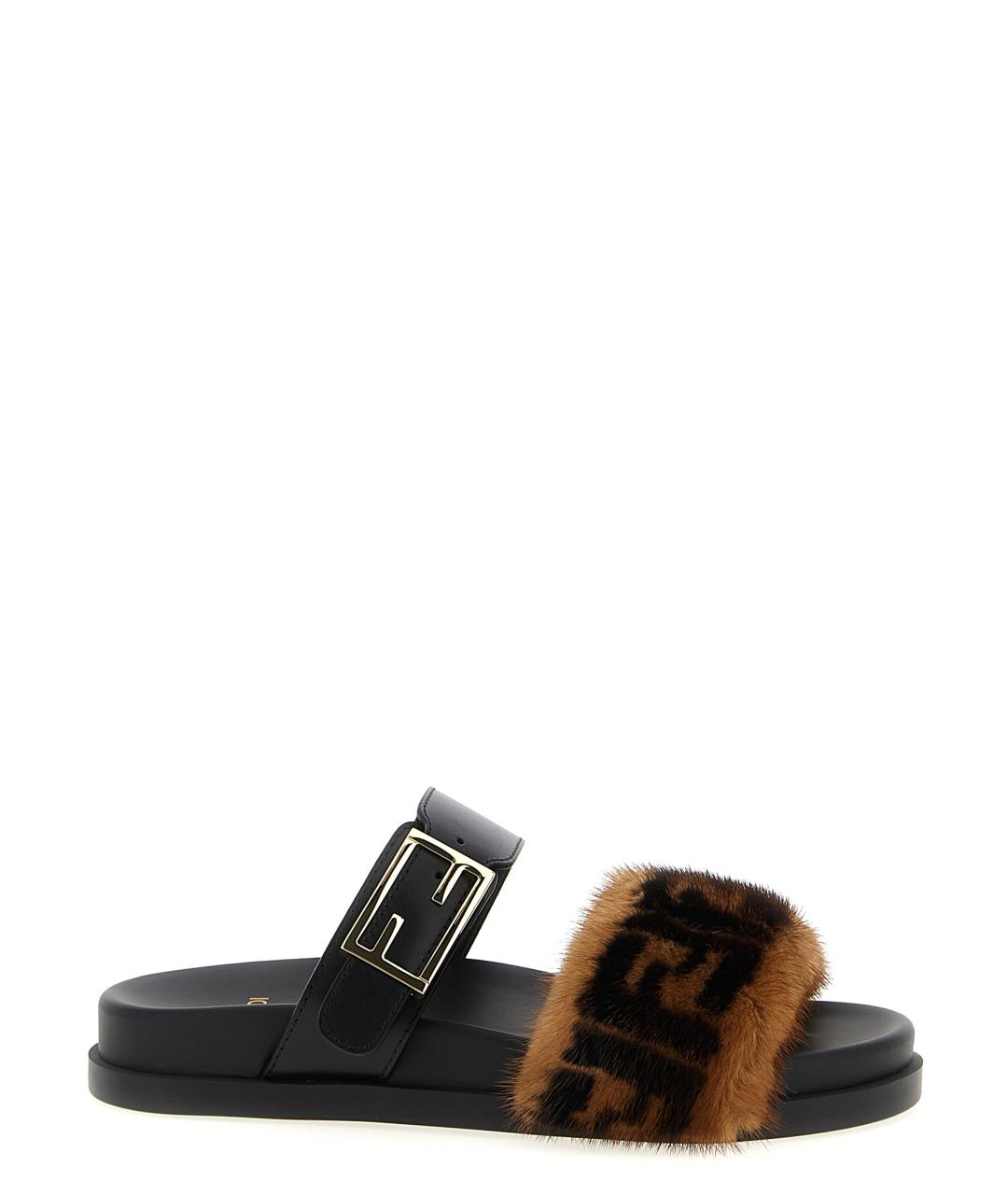 FENDI Мульти шлепанцы, фото 1