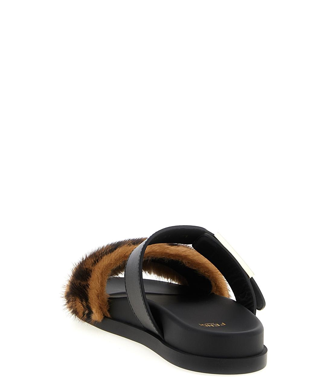 FENDI Мульти шлепанцы, фото 3