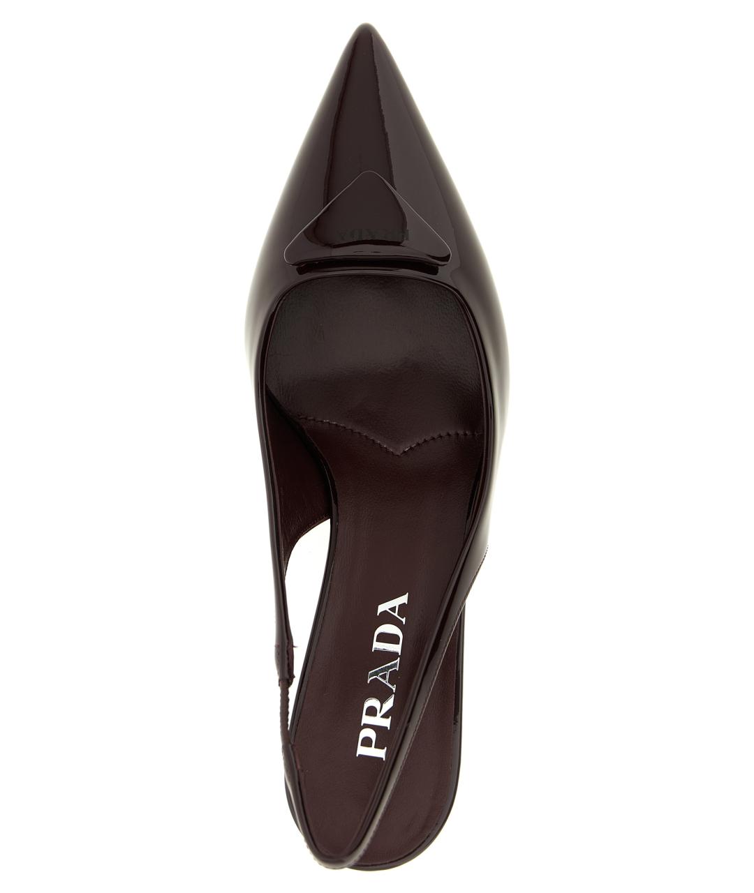 PRADA Бордовые кожаные туфли, фото 4