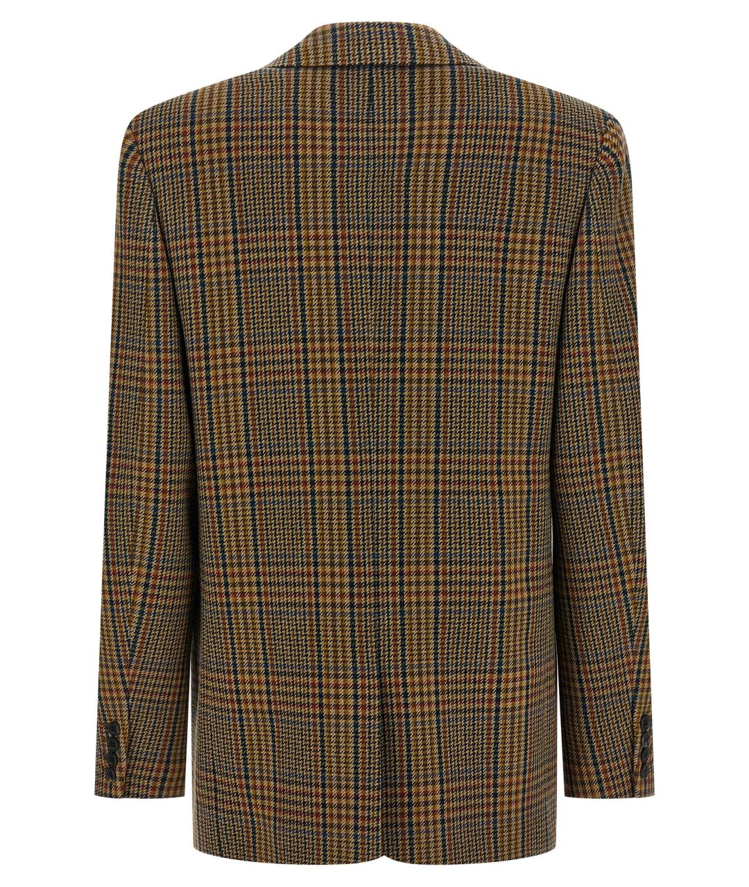 SAINT LAURENT Коричневый шерстяной жакет/пиджак, фото 2