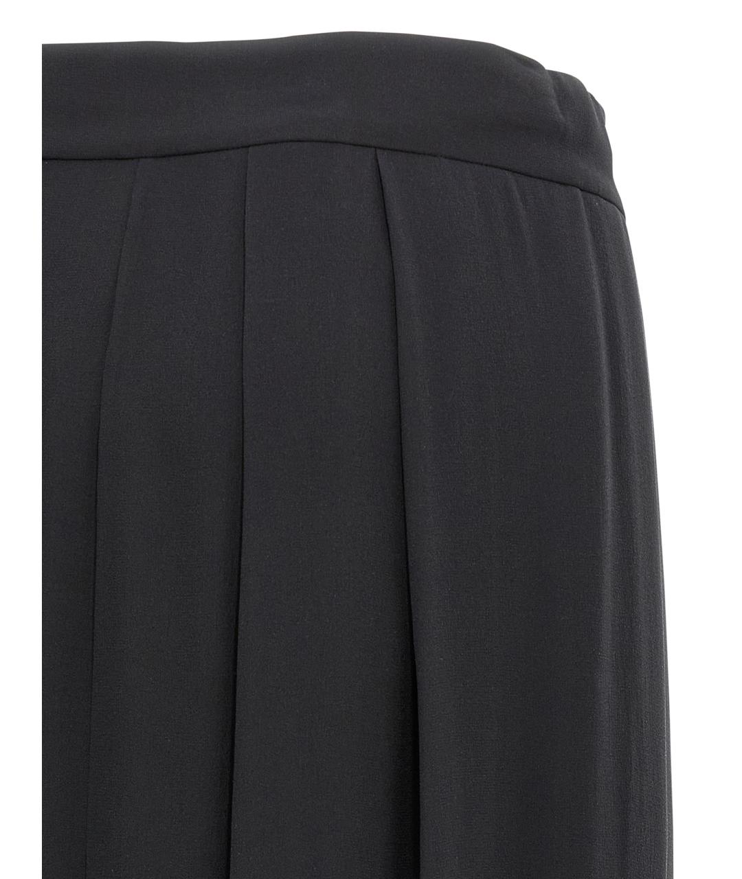 ALBERTA FERRETTI Черные шелковые брюки широкие, фото 4