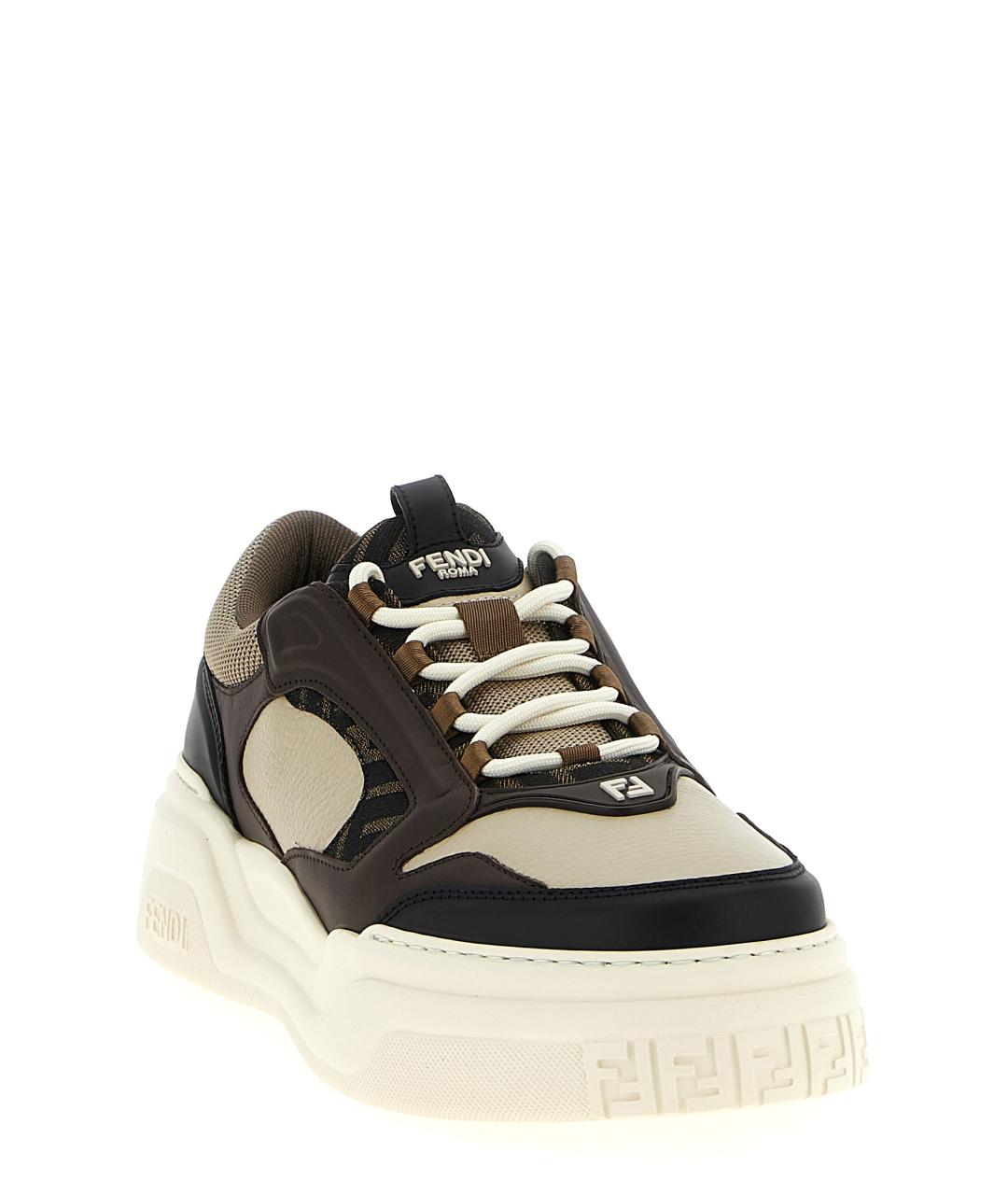 FENDI Мульти кожаные низкие кроссовки / кеды, фото 2
