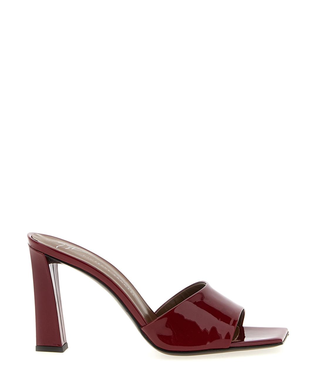 GIUSEPPE ZANOTTI DESIGN Бордовые мюли из лакированной кожи, фото 1