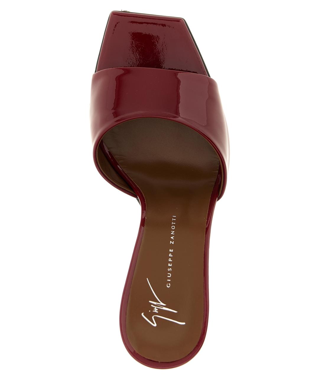 GIUSEPPE ZANOTTI DESIGN Бордовые мюли из лакированной кожи, фото 4
