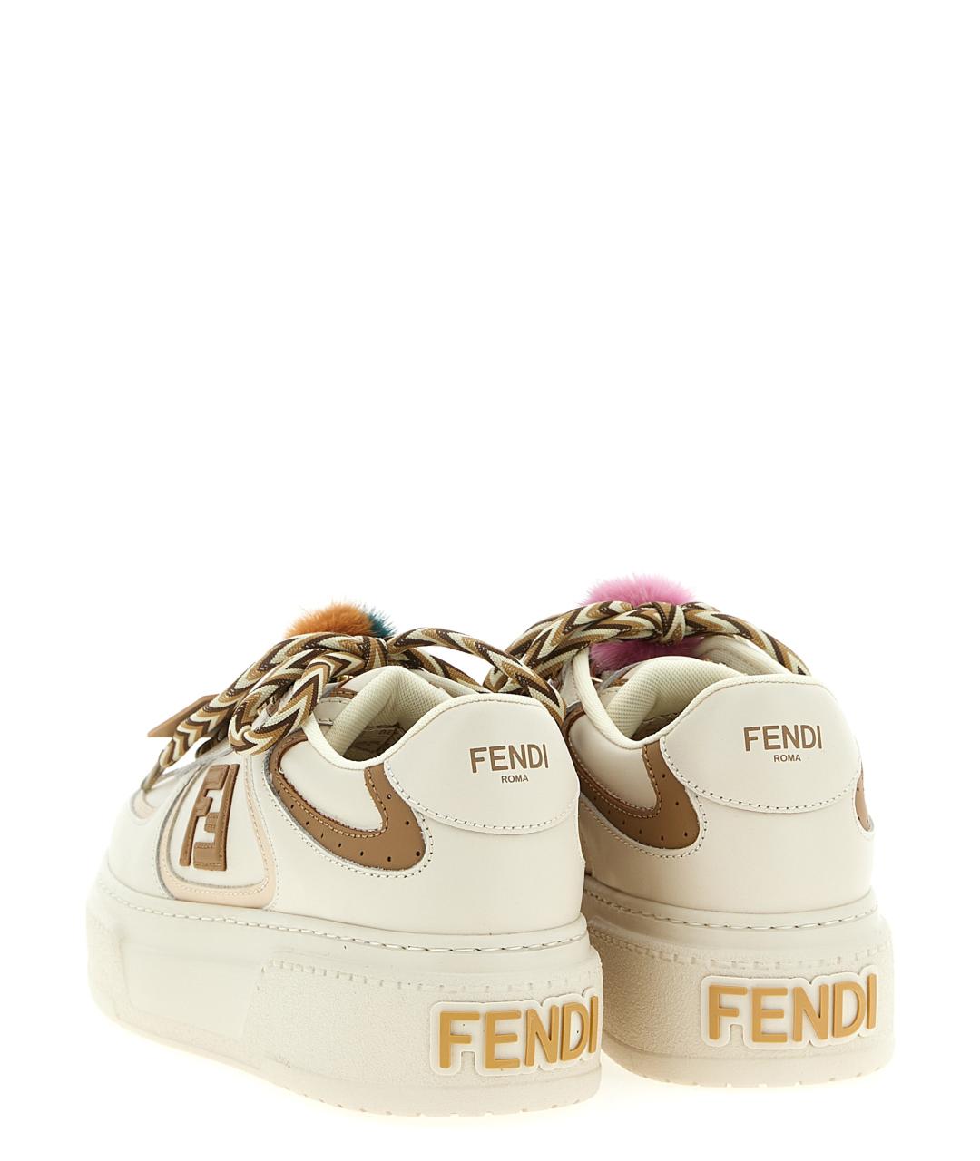 FENDI Мульти кожаные кеды, фото 4