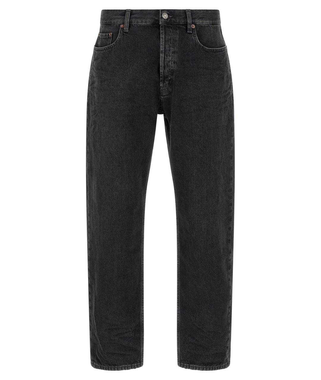 SAINT LAURENT Черные хлопковые прямые джинсы, фото 1