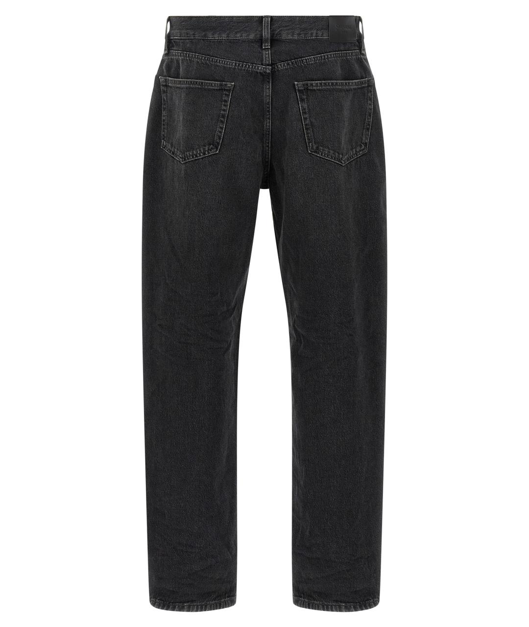 SAINT LAURENT Черные хлопковые прямые джинсы, фото 2