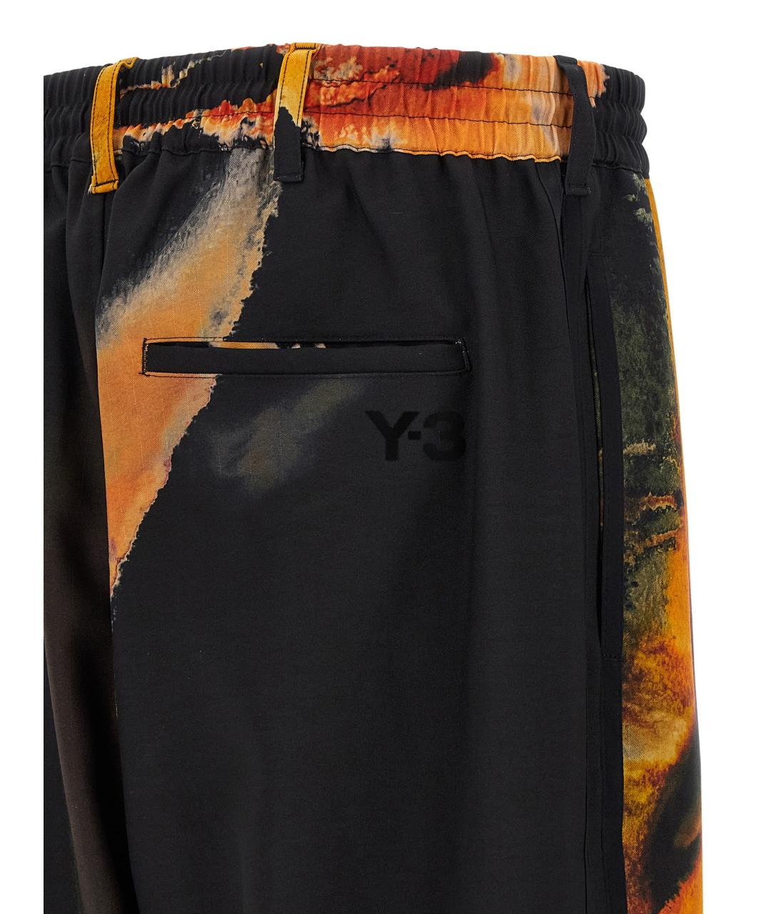 Y-3 Черные синтетические повседневные брюки, фото 4