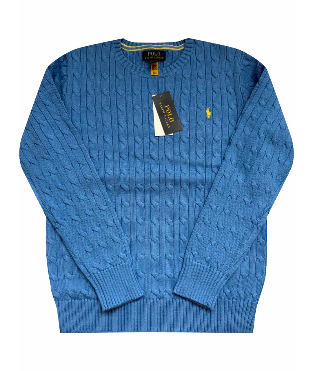 POLO RALPH LAUREN Голубой хлопковый джемпер / свитер, фото 1