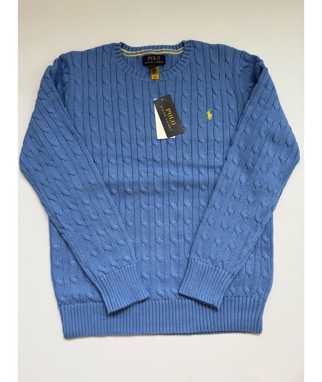 POLO RALPH LAUREN Голубой хлопковый джемпер / свитер, фото 5