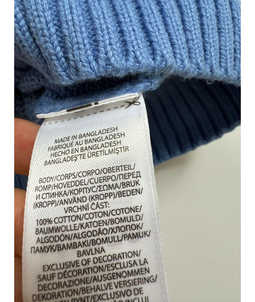 POLO RALPH LAUREN Голубой хлопковый джемпер / свитер, фото 4