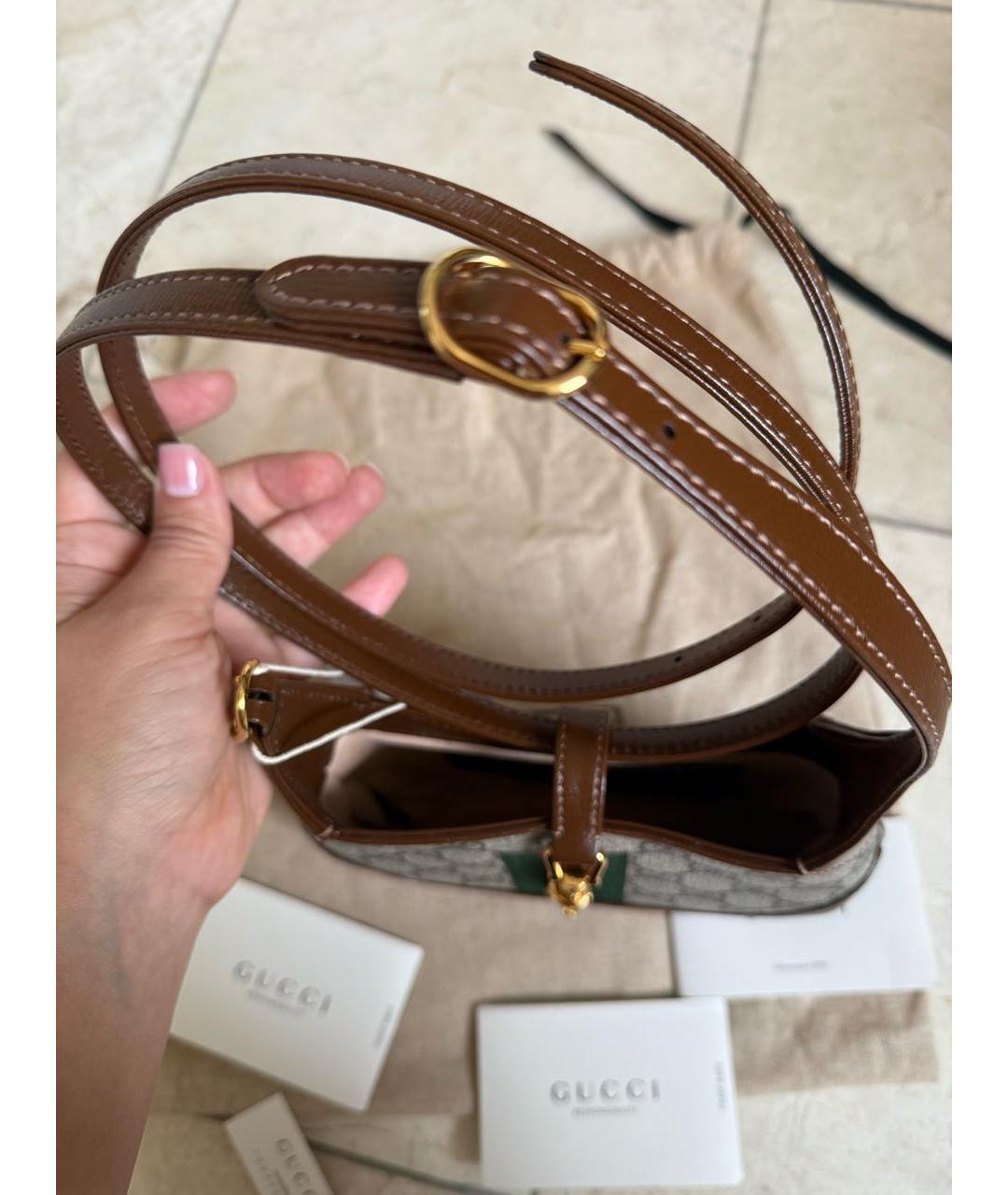 GUCCI Коричневая сумка с короткими ручками, фото 3