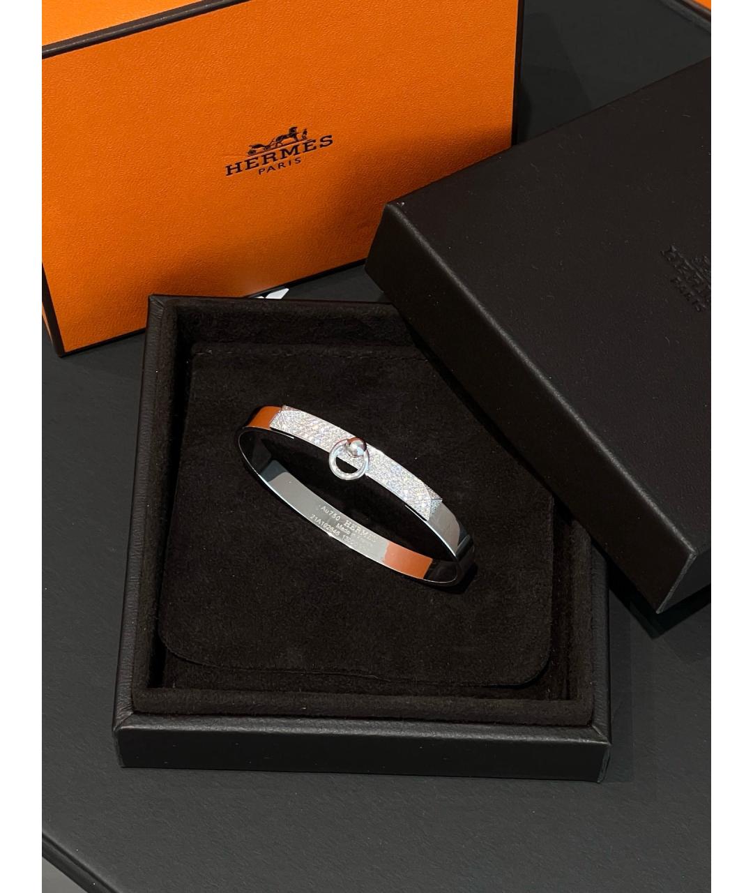 HERMES Серебрянный браслет из белого золота, фото 2
