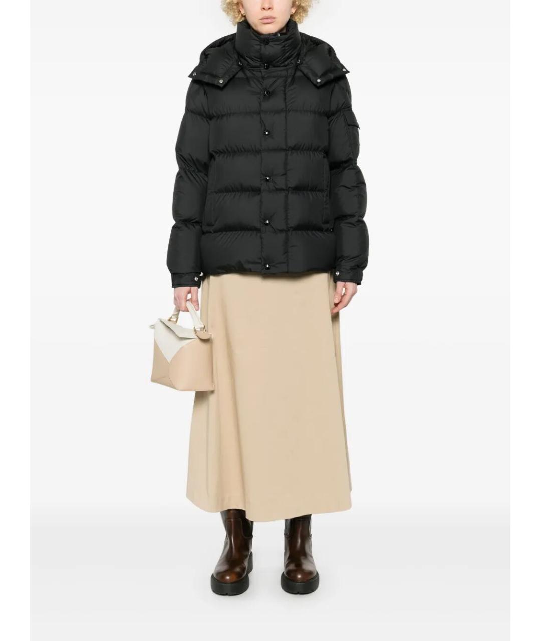 MONCLER Черный полиэстеровый пуховик, фото 2