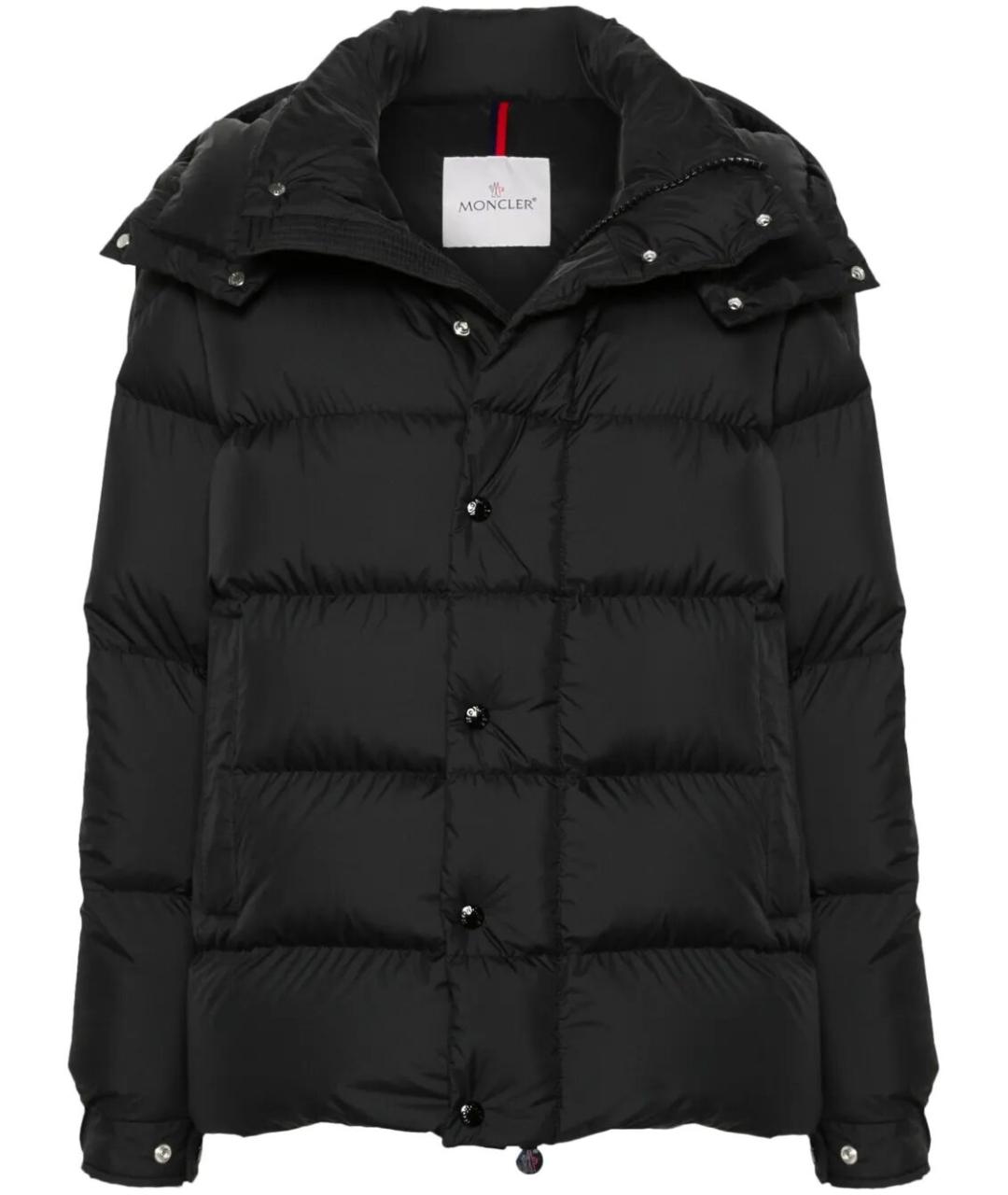 MONCLER Черный полиэстеровый пуховик, фото 1