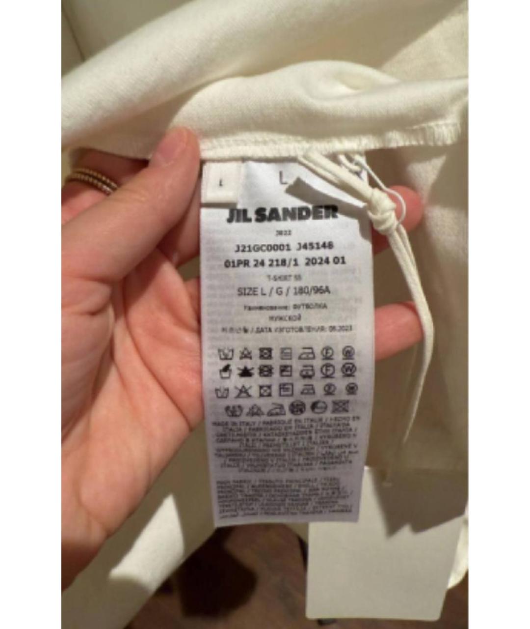 JIL SANDER Хлопковая футболка, фото 4