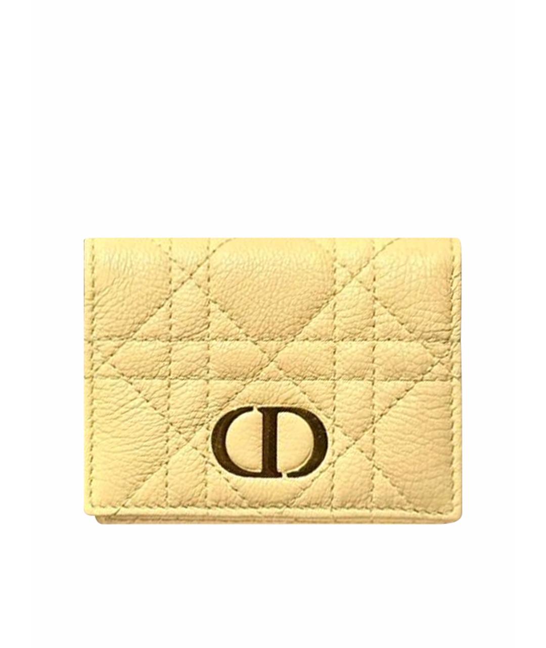 CHRISTIAN DIOR Желтый кожаный кошелек, фото 1