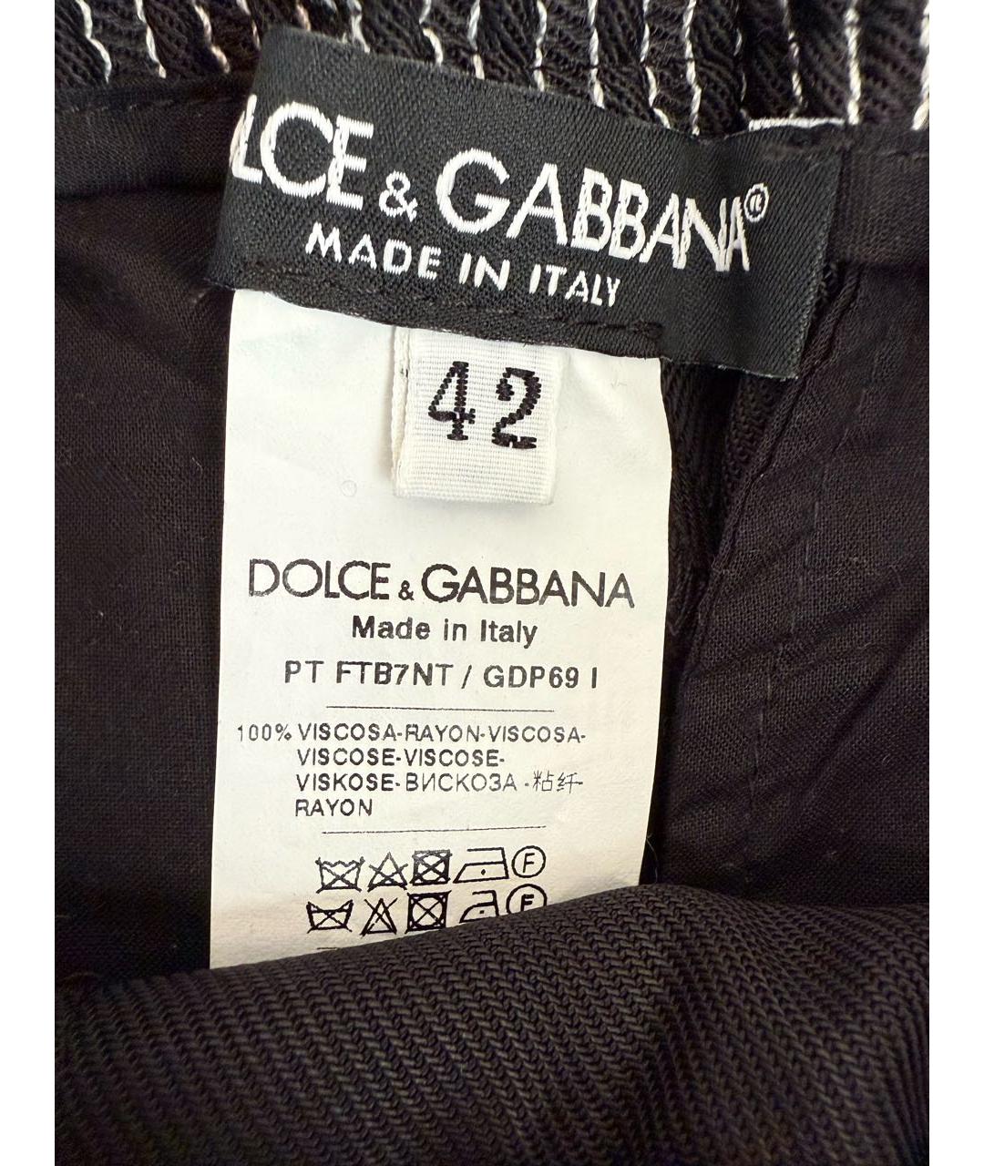 DOLCE&GABBANA Черные прямые брюки, фото 6