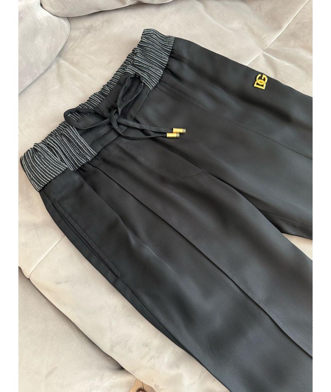 DOLCE&GABBANA Черные прямые брюки, фото 4