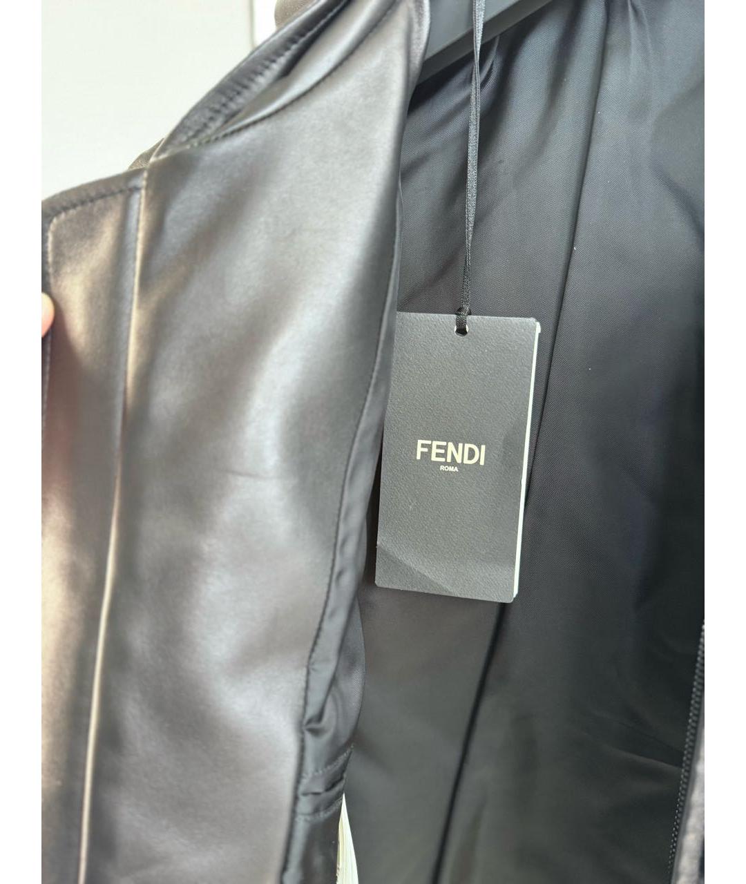 FENDI Серая кожаная куртка, фото 5