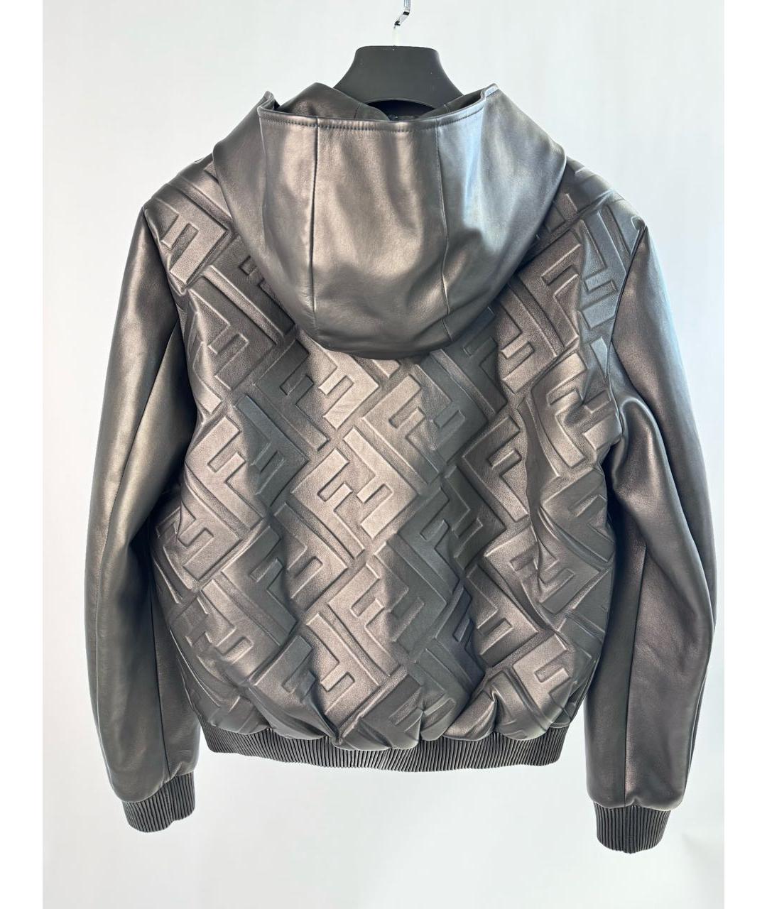 FENDI Серая кожаная куртка, фото 2
