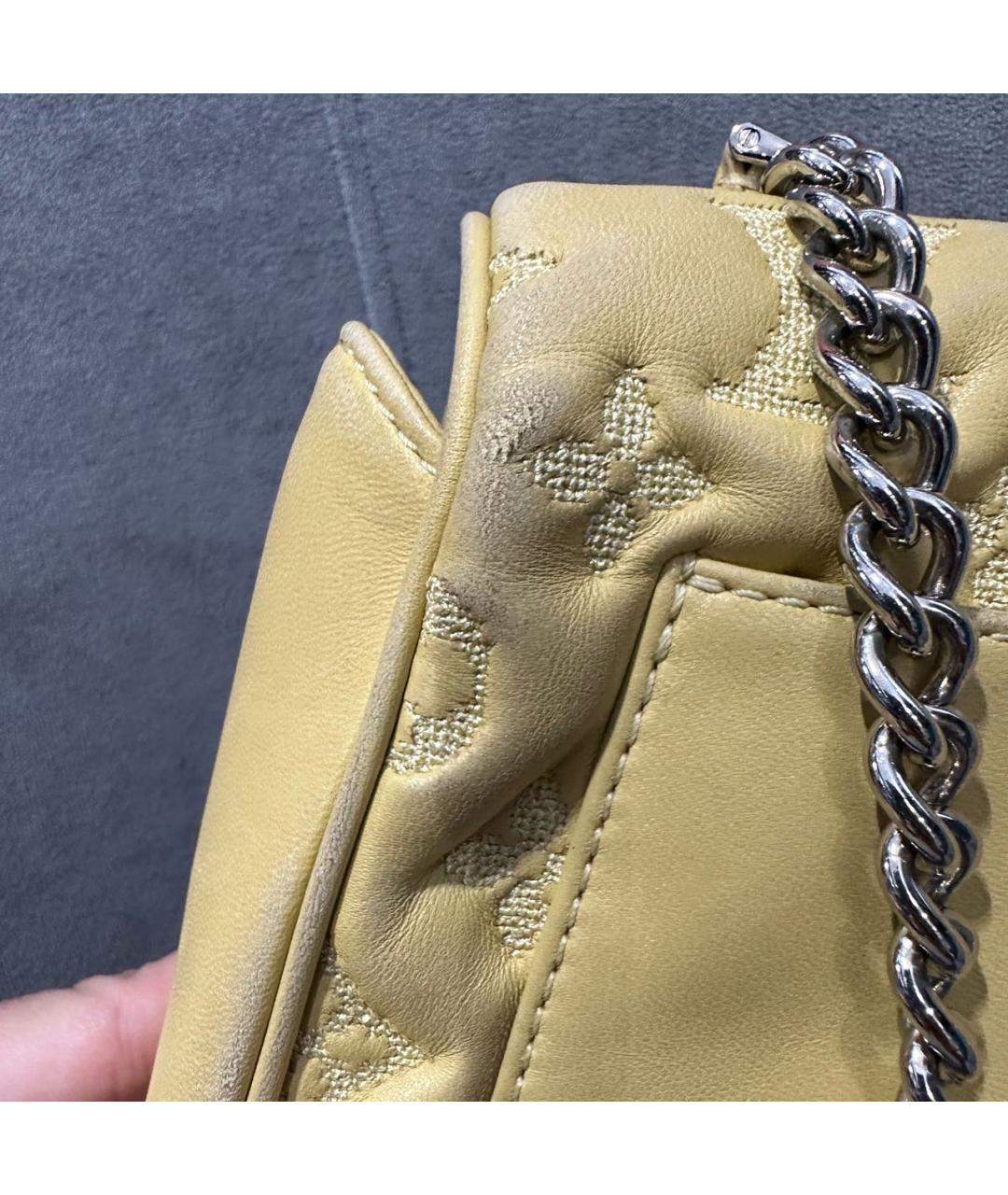 LOUIS VUITTON Желтая кожаная сумка через плечо, фото 5
