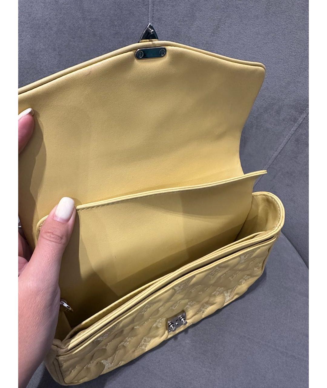 LOUIS VUITTON Желтая кожаная сумка через плечо, фото 4
