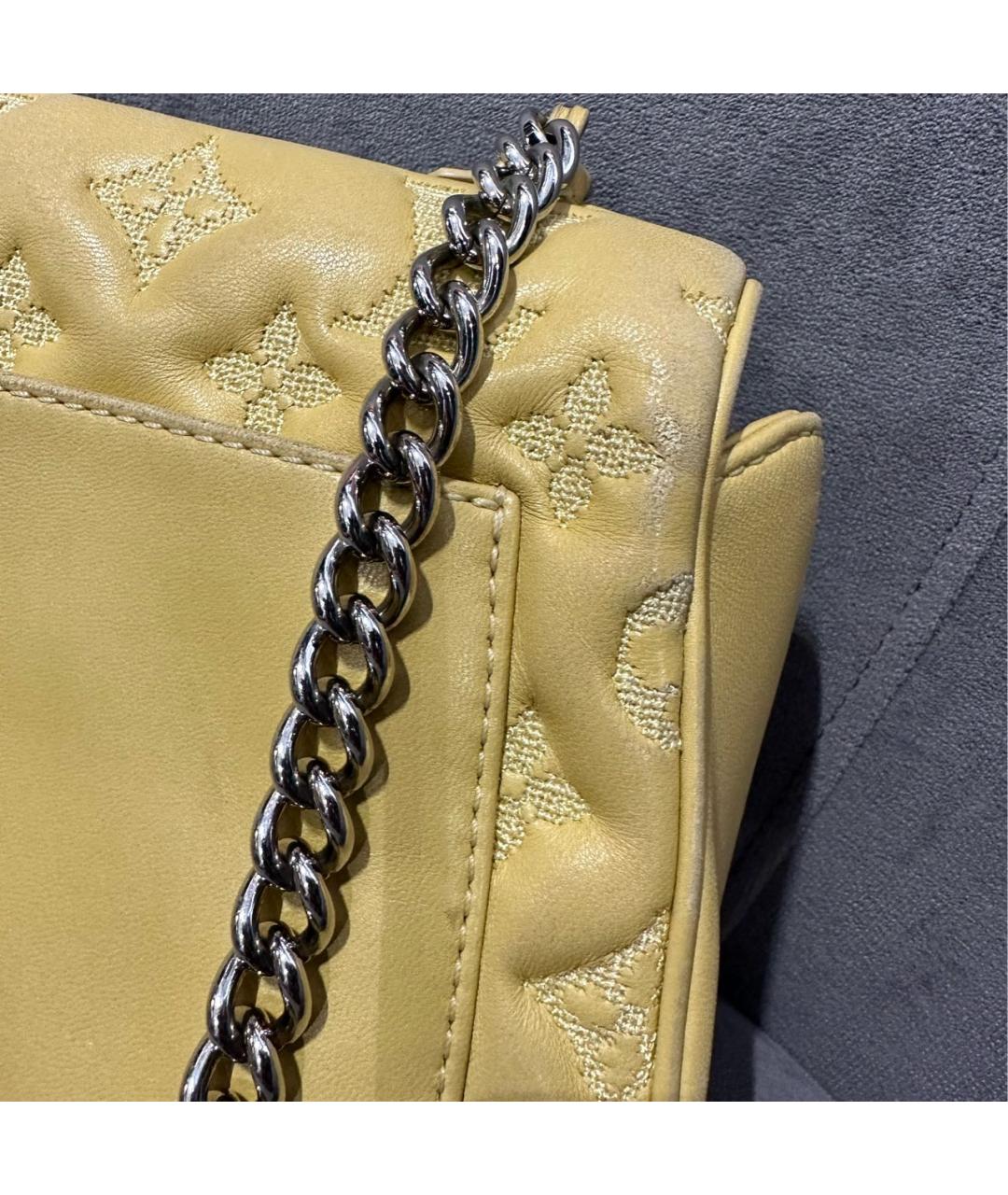 LOUIS VUITTON Желтая кожаная сумка через плечо, фото 7